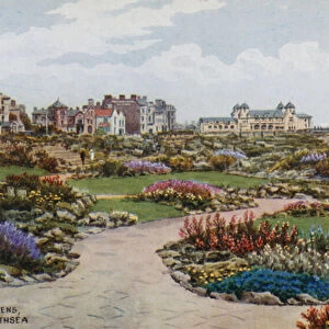 The Sunken Gardens, South Parade, Southsea (colour litho)