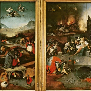 Triptych: The Temptation of St. Anthony (oil on panel)
