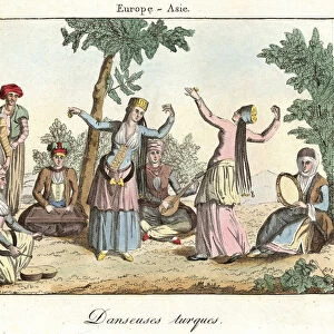 Turkish dancers. in "Habits et coutumes des Peuples", ed. Hocquart, 1811