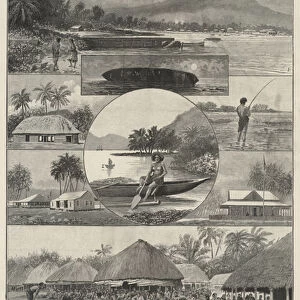 Views in Samoa, South Pacific Ocean (engraving)