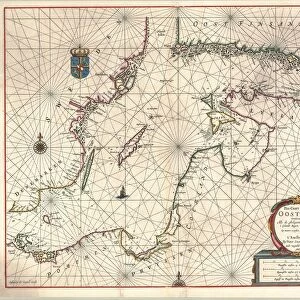 Map Pas-caart van de Oost Zee verthoonende alle de ghelegentheydt tu