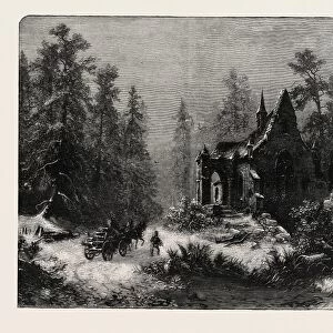WINTER EVENING, engraving 1882