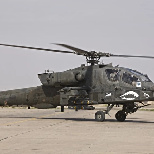An AH-64 Apache helicopter