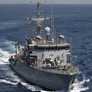 The Osprey-class mine hunter coastal ship USS Raven