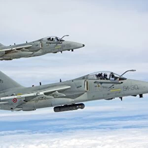 Pair of Italian Air Force AMX-ACOL flying over Italy