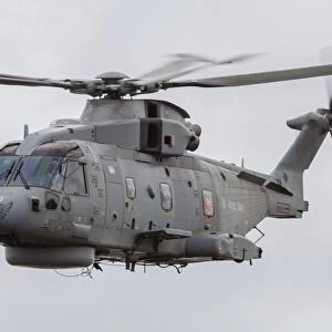 Royal Navy EH-101 Merlin in flight, Jagel, Germany
