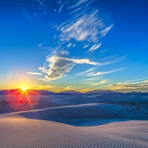 Setting Sun at White Sands National Monument, New Mexico