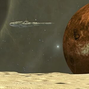 A starship visits an asteroid near the planet Mercury
