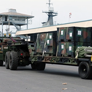 A U. S. Marine Corps MK48 logistics vehicle system