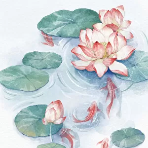 Lotus Pond Water Color home