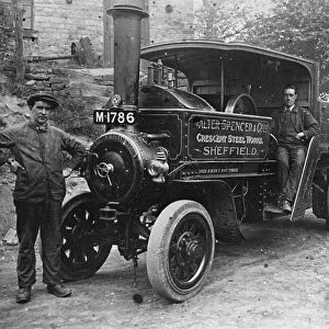 Walter Spencer and Co. Ltd. steam lorry at Rivelin Glen Quarry, Sheffield, Yorkshire, 1920s