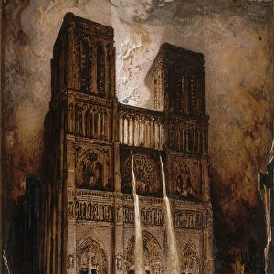 Attack on Notre-Dame. The Hunchback of Notre-Dame by Victor Hugo, ca 1877