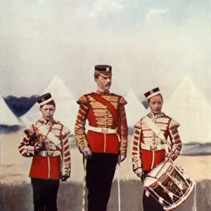 Drum-Major and Drummers, Coldstream Guards, 1900. Creator: Gregory & Co