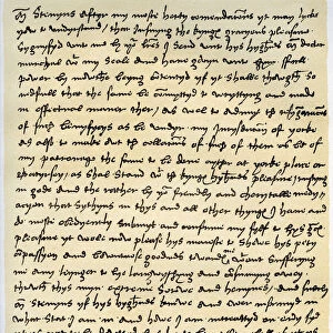 Letter from Thomas Wolsey, Archbishop of York to Dr Stephen Gardiner, February or March 1530. Artist: Cardinal Thomas Wolsey