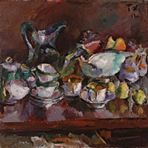 Still Life with Coffee Cups, 1912. Artist: Faistauer, Anton (1887-1930)