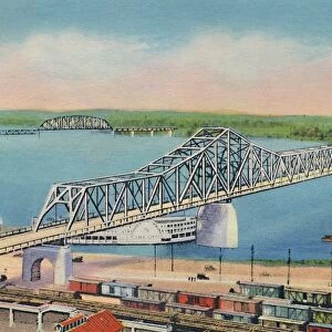 Municipal Bridge Connecting Louisville, Ky, and Jeffersonville, Ind. 1942. Artist