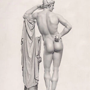 Paris leaning on tree stump, back view. from "Oeuvre de Canova: Recueil de Statues