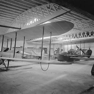 Saunders Aeroplanes in hangar, East Cowes, 1914. Creator: Kirk & Sons of Cowes