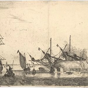 Ships Careened for Caulking the Hull, 17th century. Creator: Reinier Zeeman