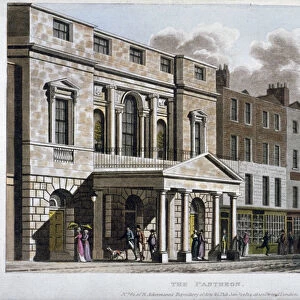 View of the Pantheon and adjoining premises on Oxford Street, Westminster, London, 1814