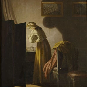 A Woman Catching Fleas by Candlelight