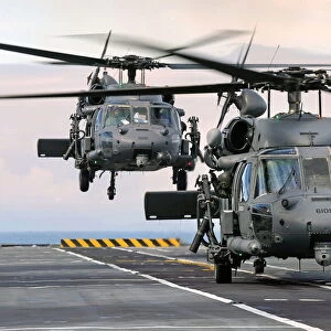 American AH60 Helicopters Land on HMS Illustrious