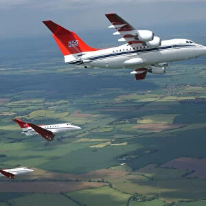 BAe 146 and BAe 125 aircraft from 32 (the Royal) Squadron. Middlesex. 29 / 05 / 2002