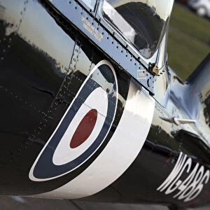 A close up of Battle of Britain Memorial Flight Chipmunk WG486 at RAF Coningsby