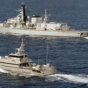 HMS Argyll with Cape Verde Coast Guard Cutter Guardiao