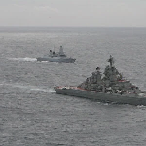 HMS Dragon with Kirov Class Pyotr Velikiy