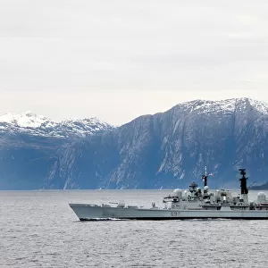 HMS Edinburgh in the Patagonian Canal, South America