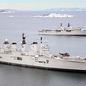 HMS Illustrious and HMS Bulwark off Norway