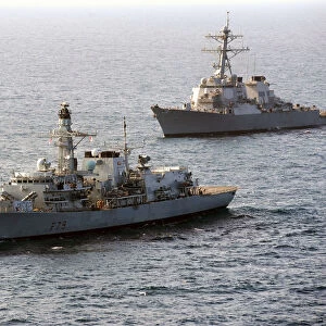 HMS Portland with USS Mahan