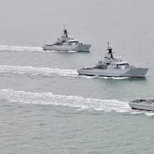 HMS Severn HMS Tyne and HMS Mersey on Fishery Protection Squadron Exercise