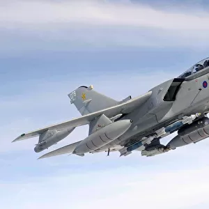 Image of a 15 Squadron GR4 taken over Royal Air Force Lossiemouth, and surrounding countryside