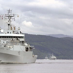 Led by HMS Enterprise an Echo Class Survey Vessel, ships from various nations can