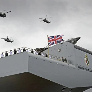 The Queen Christens Royal NavyaS New Aircraft Carrier