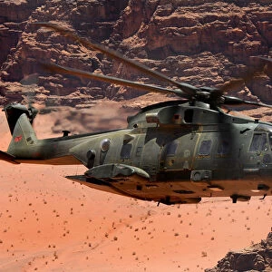 RAF Merlin Helicopters on Exercise Pashtung Vortex in Jordan