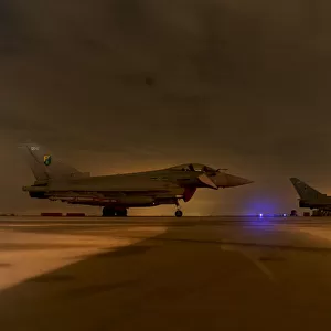 RAF Typhoon Aircraft Following Their First Operational Mission Over Libya