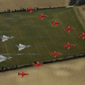 Red Arrows and Typhoons flypast for 90th Anniversary of the RAF