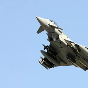 A Royal Air Force Typhoon Takes off for Libya from Gioia del Colle, Southern Italy