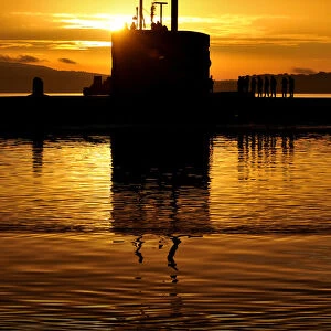 Royal Navy Submarine HMS Triumph Enters HMNB Clyde
