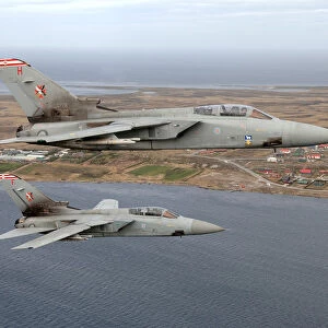 Tornado F3s flying over the Falkland islands