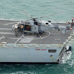 Wildcat Helicopter Onboard HMS Iron Duke for Trials