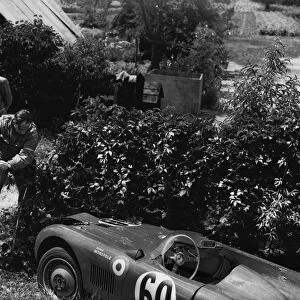 1951 Le Mans 24 hours: Jean de Montremy / Jean Hemard. 25th position, goes off into the bushes and the driver tries to hack away to get the car back on track