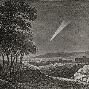 The Comet Of 1811. As Seen At Daybreak The 15Th October From Otterbourne Hill, Near Winchester. Engraved By H. R. Cook After Pether. From The Book The Gallery Of Nature And Art Volume Ii. Published London C. 1823