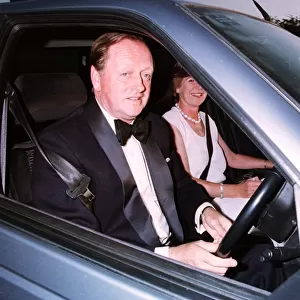 Andrew Parker Bowles and wife arrive for party 1997 for Camilla Parker Bowles 50th