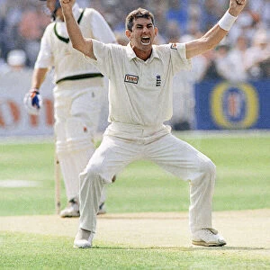 England v Australia Cricket August 1997 Andy Caddick England celebrates wicket during