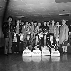 The England womens football team at LAP. 23rd April 1973