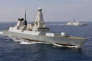 HMS DEFENDER conducting joint military training with the French ship FS PROVENCE HMS DEFENDER conducting joint military training with the French ship FS PROVENCE